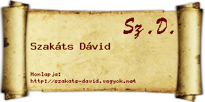Szakáts Dávid névjegykártya